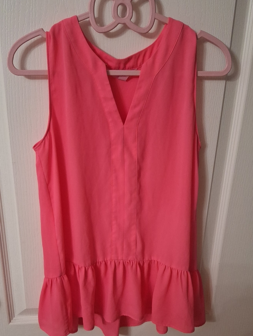 Lilly Pulitzer Pink Sleeveless Ruffle Hem Top NWOT Size XXS